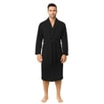 thumbnail image 6 of RIVERSIDE 100% Cotton Terry Bathrobe for Men & Women, Absorbent Spa Robe with Shawl Collar, Belt & Pockets - Black, 6 of 9
