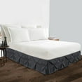 thumbnail image 1 of BedDecor Pinch Pleated Skirt 24 Inches Dark Gray/Queen Egyptian Cotton Base Valance Sheet, 1 of 4