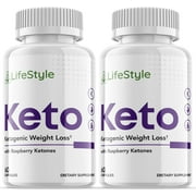 Lifestyle Keto - Ketogenic Weight Loss - Energy & Focus Boosting Dietary Supplements for Weight Management & Metabolism - Advanced Fat Burn Raspberry Ketones Pills - 120 Capsules (2 Pack)