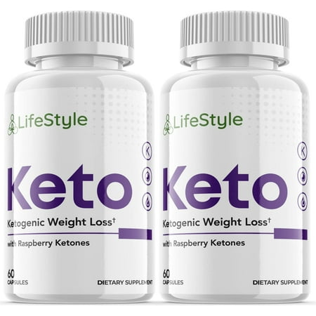 Lifestyle Keto - Ketogenic Weight Loss - Energy & Focus Boosting Dietary Supplements for Weight Management & Metabolism - Advanced Fat Burn Raspberry Ketones Pills - 120 Capsules (2 Pack)