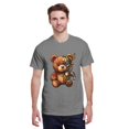 thumbnail image 2 of Men Vintage Steampunk Gear Butterfly Teddy Bear Graphic Crew Neck T-Shirt, Retro Machinery Plush Bear Poly Cotton Casual Short Sleeve Tee, 2 of 8