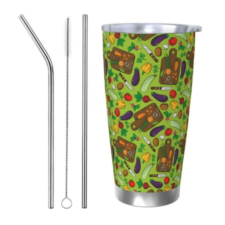 

Junzan Carrot Eggplant for 20oz Stainless Steel Insulated Car Cup with Spillproof Lid - Insulated Coffee Mug Thermal Cup-Straw Three-piece Set