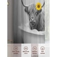 thumbnail image 6 of Yak Bathtub Sheer Curtains 2 Panels Set Vintage Black White Yak Bathing Yellow Sunflower Sheer Window Curtains Light Filtering Rod Pocket Voile Drapes for Bedroom Living Room 52"x54", 6 of 8