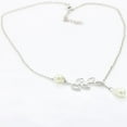 thumbnail image 2 of Besufy 1pcs Woman White Pearl Droplet Thread Necklace-Hollow Branch Pendent-Silver Tone, 2 of 6