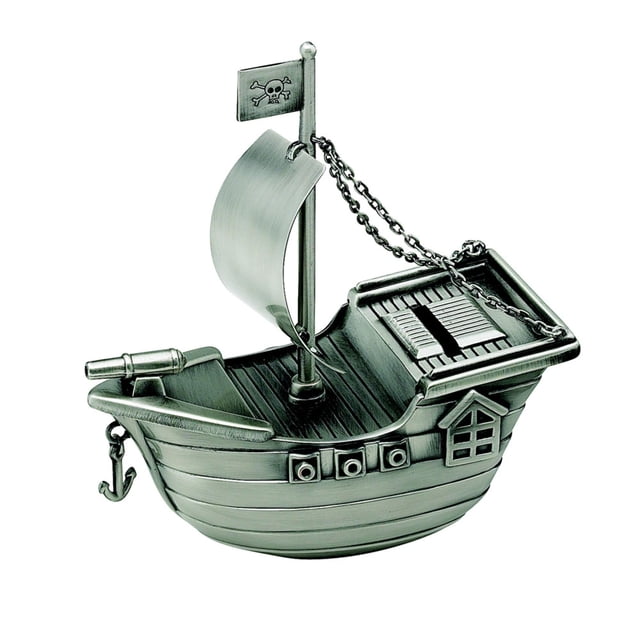 Hucha Barco Pirata Creative Gifts 15x14 cm Plateado