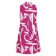 thumbnail image 4 of Sakmal Casual Dresses for Women Graphic Pleated Comfort Fit Pink Sleeveless Mid-Length Shift Dress, 4 of 5
