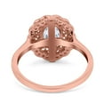 thumbnail image 3 of Rose Tone, Simulated Cubic Zirconia Size-7 Art Deco Wedding Bridal Engagement Promise Ring Oval Cut 925 Sterling Silver, 3 of 7