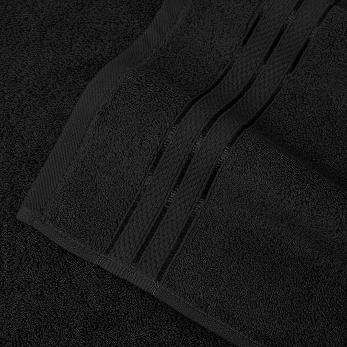 Mocassi Turkish Cotton Jumbo Bath Towel, 1-Piece, 35" x 70", Highly Absorbent - Soft Bathroom Towel, Black