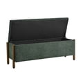 thumbnail image 2 of Vknow Furniture Chenille Storage Bench with Solid Wood Legs and Hinged Lid for Bedroom Entryway and Living Room,Green, 2 of 9
