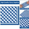 thumbnail image 5 of Gingham Oval Paper Plates 11inch Blue and White Checkered Plates and Napkins, Blue and White Plaid Birthday Tableware Outdoor for BBQ Gathering Picnic Blue Boys Theme Party Supplies, 25 Guest, 5 of 14