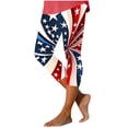 thumbnail image 2 of Favoffer Women's Capri Leggings Independence Day Print Tight High Stretch Mid-Calf Cut Tummy Control Elastic Waist Athletic Yoga Workout Streetwear Daily Casual Active Bottoms, 2 of 5