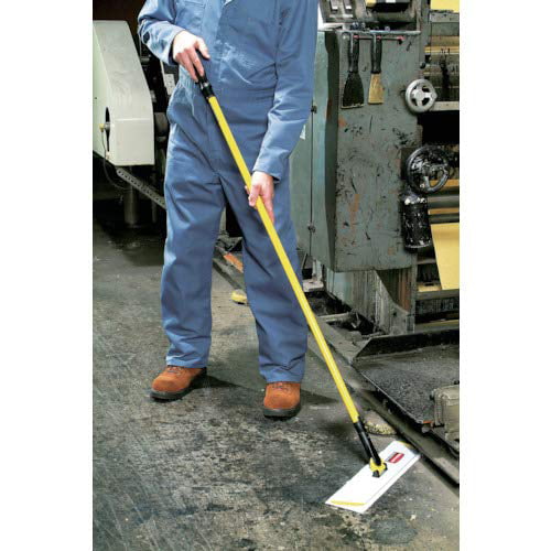 Rubbermaid Commercial Products 17.19 in. W x 3 in. D Wet/Dry Mop Aluminum  HYGEN Quick Connect S-S Frame in Yellow RCPQ560 - The Home Depot