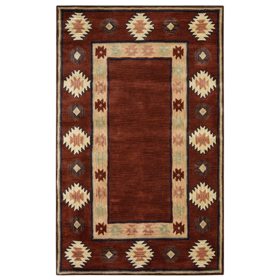 Alora Decor Ryder 3' x 5' Tribal Burgundy/Tan/Rust/Navy/Sage Area Rug