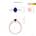 thumbnail image 5 of ANGARA Lab Grown Blue Sapphire Engagement Ring with Marquise Diamonds for Women in 14K Rose Gold (Size-7x5mm) | September Birthstone, Anniversary Jewelry Gift for Women | Lab-Grown Blue Sapphire Ring, 5 of 8