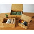 thumbnail image 5 of GoXteam Natural Seagrass Bin with Lid Set of 3, Shelf Baskets Multipurpose Container for Decoration, Rectangular Household Storage Boxes for Home Organization, 5 of 7