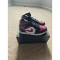 thumbnail image 2 of A i r-Jor-dan 1 Mid Black/Noble Red-White Size 8.5, 2 of 6