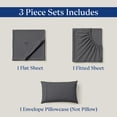 thumbnail image 3 of 100% Egyptian Cotton Twin Sheets - 400 Thread Count Sateen Weave, Cooling, Hotel Luxury 3 Piece Twin Bed Sheets Set with 15" Deep Pockets - Dark Grey, 3 of 8