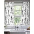 thumbnail image 2 of Black Grey Botanical Sheer Curtains 72 Inch Length 2 Panels Set, Spring Floral Summer Farmhouse Voile Window Treatment Rod Pocket Curtains Sheers Drapes for Bedroom/Living Room/Kitchen 52"x72"x2, 2 of 7