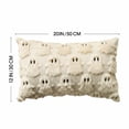 thumbnail image 3 of Sm:)e Halloween Goost Plush Faux Fur Jacquard Throw Pillow Cover 12x20 Inch Beige, Set of 2 Silky Soft Seasonal Cushion Case for Sofa Couch, 3 of 7