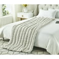 thumbnail image 2 of Favager Channel Knit Throw - Extra Soft, 40" x 60", Cream White, 2 of 10