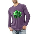 thumbnail image 2 of ZRGHAOYLQ Men's St Patricks Days Shirts Funny Shamrock Graphic Tees Cotton Workout Long Sleeve Pullover Tops Plus Size Crewneck Big and Tall Daily T Shirts, 2 of 4