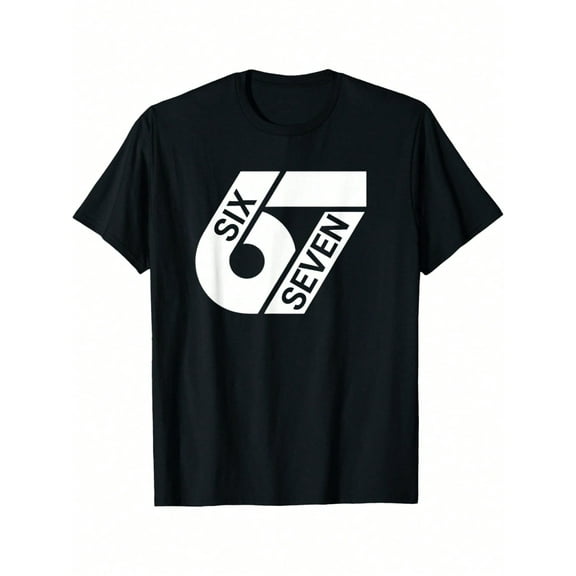 Retro Style 67 Six Seven Graphic Men Cotton Short Sleeve Casual T-Shirt