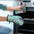thumbnail image 2 of Pioneer Flower Floral Print Pattern Kitchen Oven Mitt and Pot Holder Sets 2 Pcs for Baking, Cooking and Grilling, Heat Resistant Up To 392 °F, 2 of 7