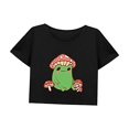 thumbnail image 3 of Camiseta corta informal de verano con cuello redondo suave para mujer para viajes de vacaciones en la playa Mujer L, 3 of 7