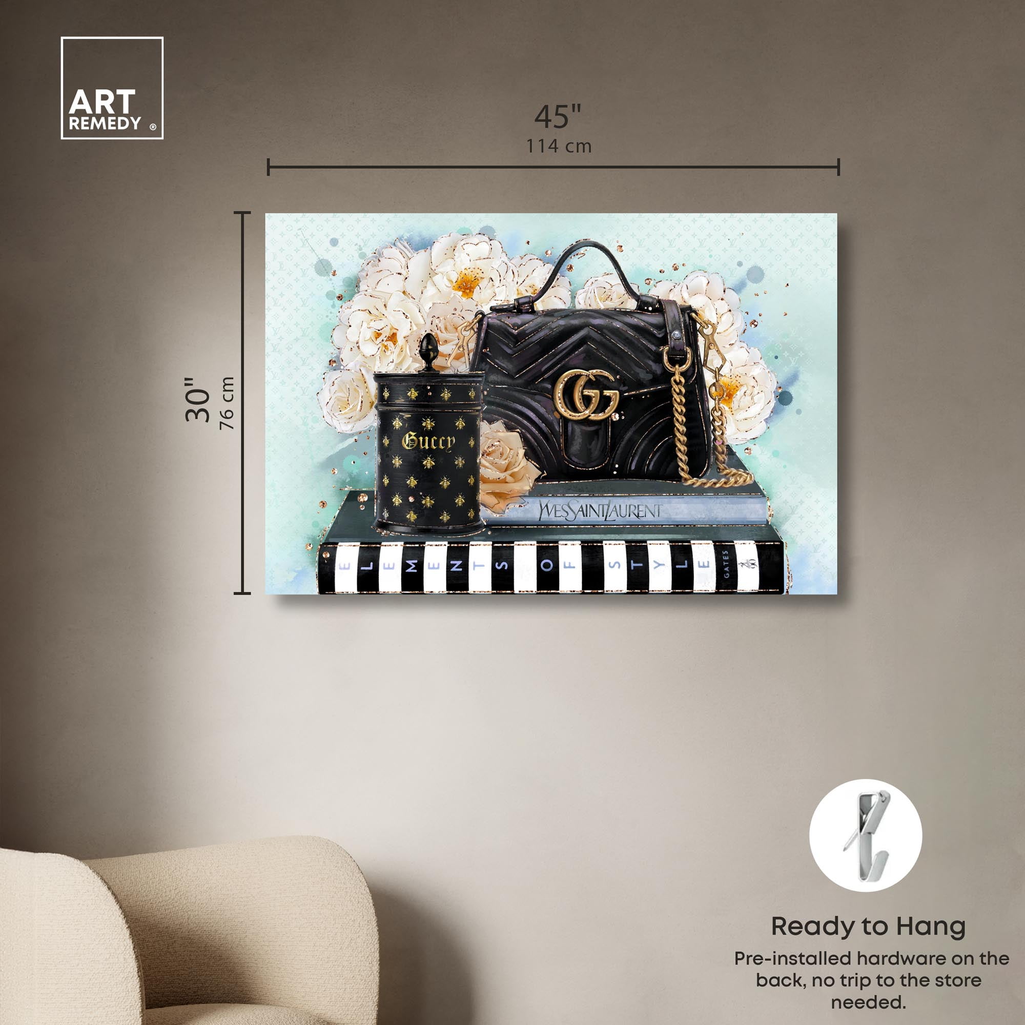 Beloved Elements Blue Canvas Fashion Art Prints by Art Remedy, Gallery Wrapped, 45" x 30"