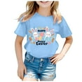 thumbnail image 4 of Toddler Kids Easter Tshirts Short Sleeve Tee Tops Rabbit Graphic Girls Graphic Tees for Toddler 8-9 Years, 4 of 4