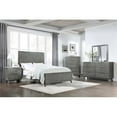 thumbnail image 5 of Maklaine Mid-Century Wood High Headboard Queen Panel Bed Gray, 5 of 8