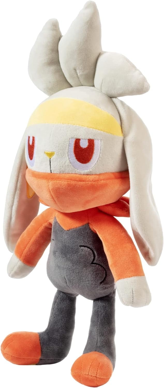 Pokemon Large 12" Raboot Plush - Officially Licensed - Sword & Shield Scorbunny & Cinderace Evolution - Soft Stuffed Animal Toy - Great Gift for Kids, Boys, Girls