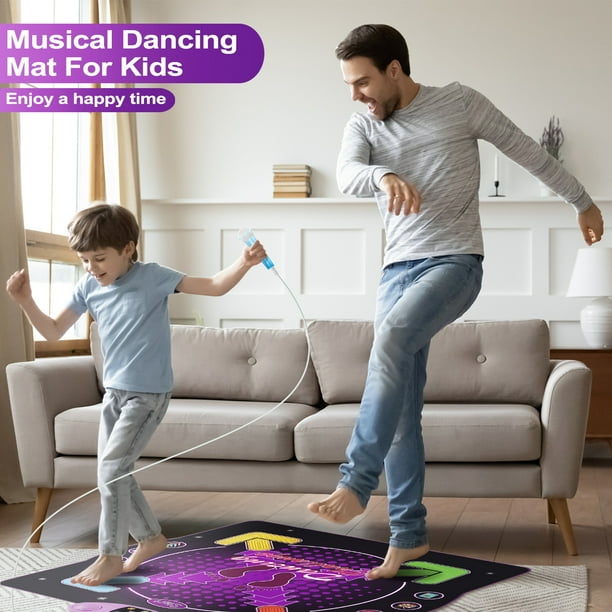 AIDUCHO Dance Mat Wireless Dance Mat for Kids with 4 Game Modes 99 Challenge Levels LED Light Up 8 Built in AUX Music Adjustable Volume Birthday Gifts for Kids Walmart Business Supplies