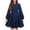 Navy Blue, variant on Arshiner Girls' Dresses V neck Long Sleeve Chiffon Swiss Dot Ruffle Tiered Boho Party Midi Dress Black 11-12 Years