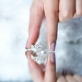thumbnail image 5 of Rosec Jewels Certified Lab Grown Diamond Teardrop Engagement Ring with Halo - EF-VS Quality, 925 Sterling Silver, US 4.00, 5 of 9