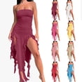 thumbnail image 2 of Gufahion Summer Women Dresses Sundresses for Sizes 4-8 Women's Spring/Summer Fashion Personality Wrapped Chest Irregular Dress Sleeveless Off-The-Shoulder Young Adult, Gifts for Friend, 2 of 9