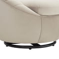 thumbnail image 5 of Bella Beige Swivel Accent Chair Rounded Back Channel Upholstery, 5 of 7