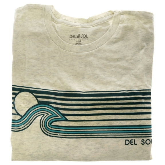 DelSol Men Crew Tee - Sunset Wave - Grey , 1 Pc T-Shirt (S)
