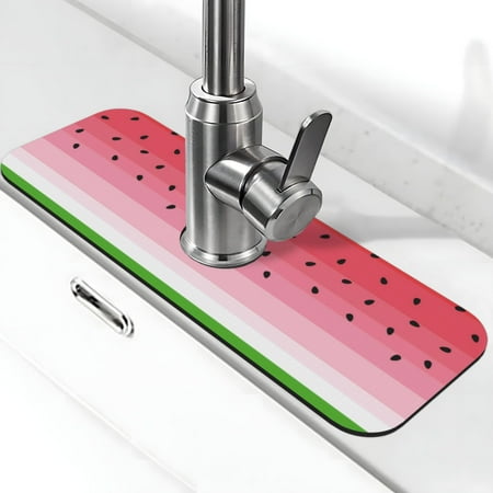 

Xecao Watermelon for Kitchen Sink Splash Guard Faucet Mat Faucet Guard & Draining mat (15 X 5.5 )
