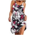 thumbnail image 3 of TaTaai Women Casual Hawaiian Print V-Neck Spaghetti Strap Cover Up Dress Spring Summer Resort Wear Lightweight Breathable Non-See-Through Loose Fit Dress Gift, 3 of 7