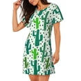 thumbnail image 2 of Daiia Cactus 1 Print Women's Nightshirt Soft Nightgowns for Women Short Sleeve dress Short-sleeved Sleepwear, 2 of 6