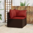 thumbnail image 1 of vidaXL Garden Corner Sofa with Cushions Brown Poly Rattan, 1 of 5
