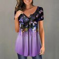 thumbnail image 1 of Pntutb Mujer Casual Camiseta Impreso Manga Corta Cuello Redondo Pullover Blusa tops Pntutb Pntutb-1810, 1 of 5