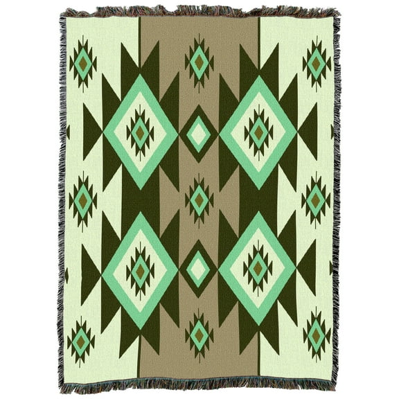 Pure Country Weavers Spikeflower Green Large Tapestry Throw Woven from Cotton - Made in The USA (72x54)