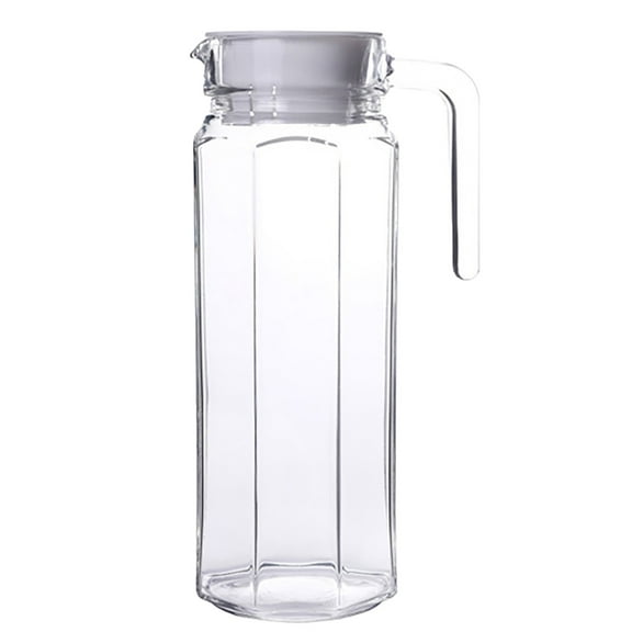 on Sale Hecteas Glass&Bottle,1Xwater Bottle,Beverage Pitcher Hot Cold Pitcher Iced Tea Spout Cold Water Pitcher Milk with Handle Indoor Outdoor Pc and Lid Cafe Juice Jug