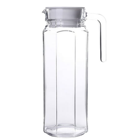 

kjfeif 1.1L Cold Water Pot Acrylic Tie Pot Cold Water Pot Beverage Juice Pot Cold Water Pitcher Milk with Handle Indoor Outdoor PC and Lid Cafe Juice Jug