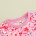 thumbnail image 5 of Bagilaanoe 2pcs Little Girl Shorts Set Toddler Short Sleeve Floral Print T Shirt Tops + Shorts 3T 4T 5T 6T 7T Kids Casual Summer Clothes, 5 of 8