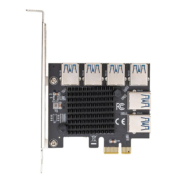 Pcie USB 3,0 1 a 6 Oro Ranura Pci-e Pci Express Riser Tarjeta 1x a 16x Multiplicador Feliz Sencillez