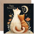 thumbnail image 1 of Tarjeta de felicitación Stuff4 para el 78 aniversario de Romantic Cats in Love, 1 of 7
