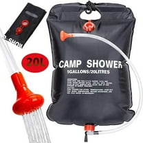 2-piece solar-powered shower kit, 20-liter portable camping shower bag, with detachable hose and switchable shower head, suitable for camping and outdoor travel